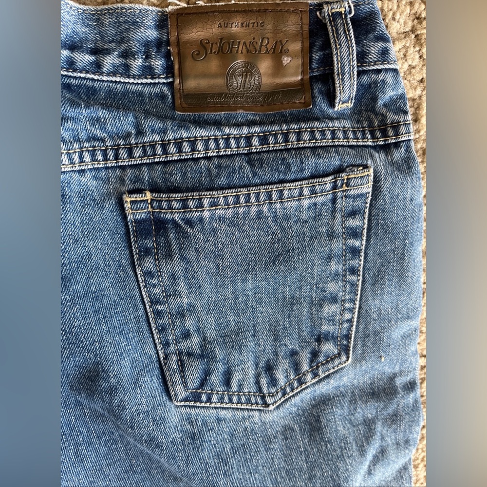 Vintage St Johns Bay Jeans Women Blue Relaxed High Waist Tapered Leg Denim Sz16P